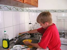 boy washing dish