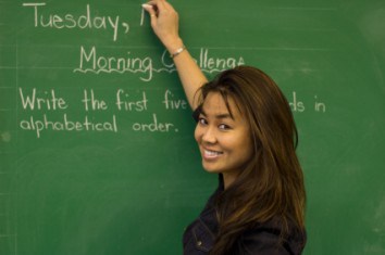 Teacher Printing on Board